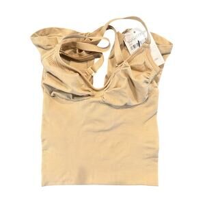 SKIMS Seamless Sculpt Mid Thigh Bodysuit Shapewear, Beige, Women’s Small